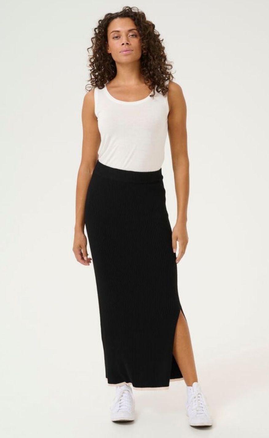 Culture Nederdel - Sabi Annemette Tube - Black/Whitecap stripe